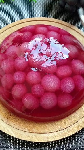 Delicious Jelly Dessert with Raspberry-Like Bubbles