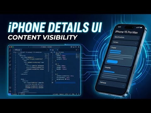 iPhone Details & Summary UI | HTML CSS JS | Content Visibility Tutorial | CodeByTushu