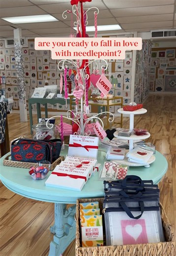 Are you ready to fall in love with Needlepoint? Stop in to the store to shop some of our favorite Valentine’s Day needlepoint accessories 💚 #needlepoint #needlepointtiktok #needlepointnation #ndlpt #thingstodoinkc