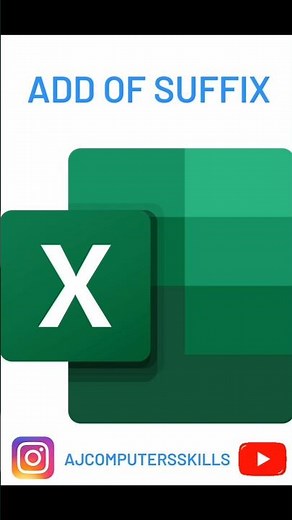 How to add Suffix in Excel Data #excel #exceltips #exceltutorial #youtubeshorts #trending #shorts