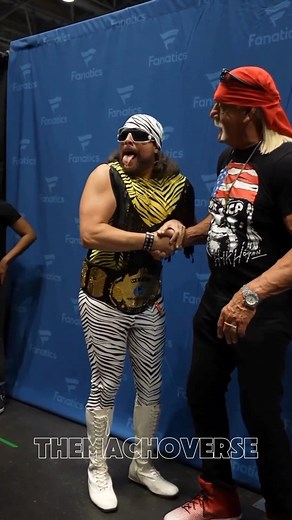 Machoverse Entertainment on Instagram: "Mega Powers Form/Explode...again! 😎🤝💥 . @fanaticsfest @fanatics @fanaticslive @hulkhogan . . . . . #wwe #wwf #wcw #nyc #allin #sports #hogan #wwefan #legends #cosplay #fanatics #machoman #randysavage #hulkhogan #wwecosplay #fanaticsfest #fanaticsfestnyc #megapowers #themachoverse #aewallin #subwaymania #hulkamania #wrestlingcosplay #wrestlingcommunity #machomanrandysavage #machomanrandysavagecosplay"