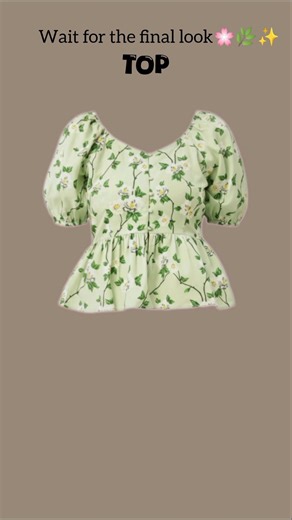 Green floral peplum top paired with pants for that perfect summer vibe✨||#ootd#fashion #casualoutfit