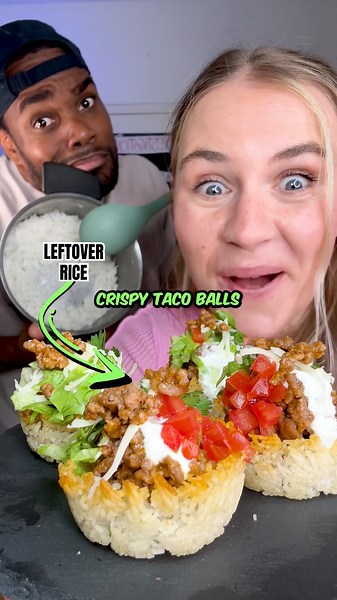 LEFTOVER RICE + TACOS = Crispy Taco Cups!? 🌮🍚🤯