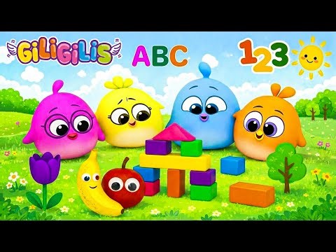 🌈 Learn ABC & 123 with Giligilis 🎵 Have Fun with Fruits, Shapes, and a Colorful World!