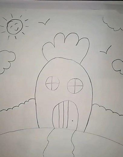 Spongebob House sketch tutorial #short