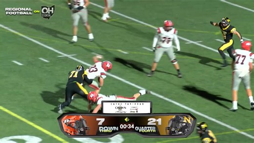 For the first time in program history the Northmor Golden Knights are in the Elite Eight and playing for a Regional Championship. Northmor used some goalline heroics to help turn the tide of their 21-7 Regional Semifinal victory over Ridgewood as a stop on fourth and goal from the one yard line led to a 3-play, 85 yard touchdown drive that gave the Golden Knights the lead for good. Hear from offensive coach Nate Hall as well as two of the defensive stars in the regional final Nicholas Armrose an