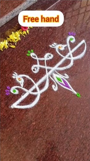 Small rangoli| Border kolam #shorts #shortsfeed #trending #viralshorts #ytshorts #kolam #yt