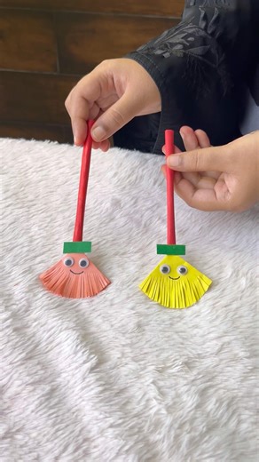 DIY Cute Paper Broom Craft #diy #viralvideo