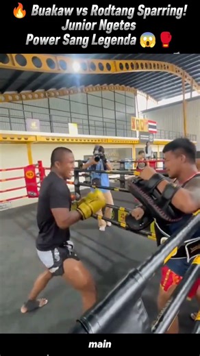 🔥 Buakaw vs Rodtang Sparring! Junior Ngetes Power Sang Legenda 😱🥊 #buakaw #fypシ #rodtang #muaythai