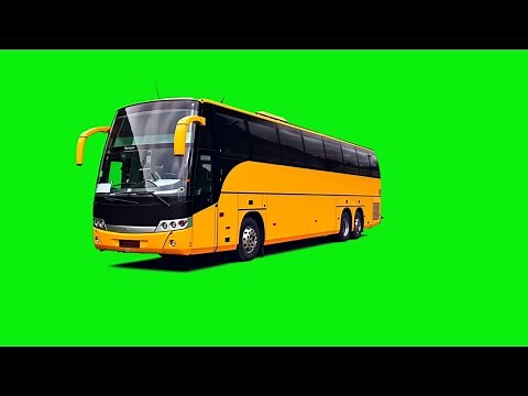 Public Bus Transport Green Screen with Sounds HD Footage