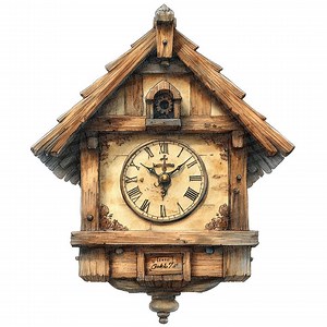 Cuckoo Clock PNG Clipart, 12x Wooden Clock Clip Art Set, Printable Watercolor Clip Art, Paper Crafts, Digital Download, Junk Journal Bundle - Etsy