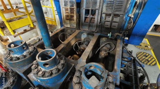 Triplex Mud Pump to Circulate Drilling Mud in a mud pump room of an offshore drilling rig
