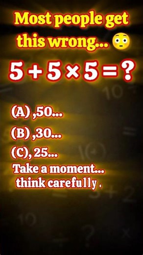 Math Quiz USA | Can You Solve This? 5 + 5 × 5 = ? 🤯 |#usamathshorts