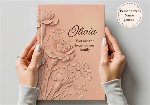 Personalized Journal Custom Name Notebook Gift for Mom, Floral Hardcover Journal, Meaningful Gift for Her, Custom Message Notebook - Etsy