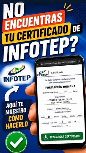 Buscar tú certificado de INFOTEP fácil y cómodo.