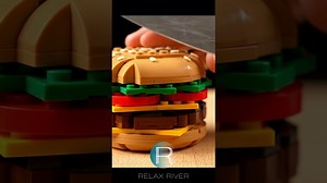 Slicing LEGO food 🍏🍔🍝 — Bricks fall out! | ASMR short