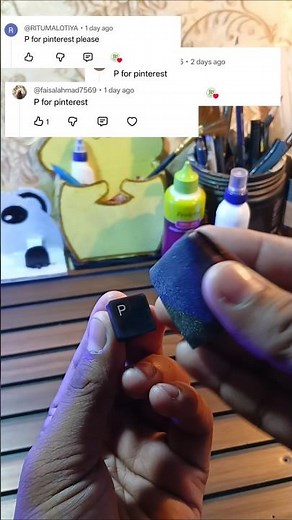 Turning My Keyboard Key into a Pinterest Logo! ⌨️🔥#DIY #KeyboardArt #CustomKeyboard #Pinterest#viral