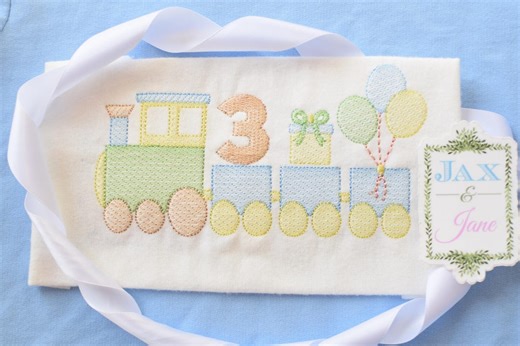 Sketch Train Embroidery Design (6.33x3.31") - Etsy