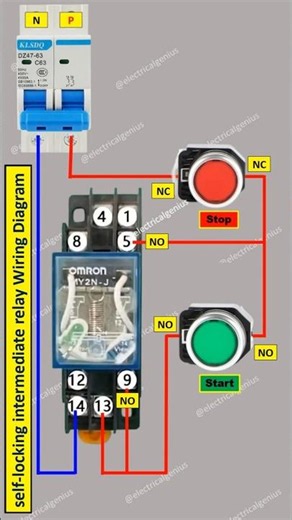 Intermediate Relay Self Locking Circuit Explained ⚡ | Relay Holding Circuit #Shorts
