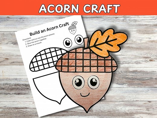 Build an Acorn Craft: Printable Fall Kids Activity (PDF Download - Etsy