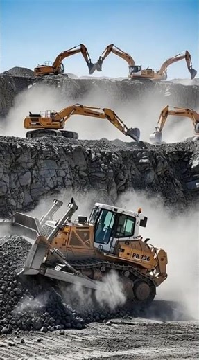 Quarry Power Digging Deep #QuarryLife #BigMachines #DirtWork #shorts