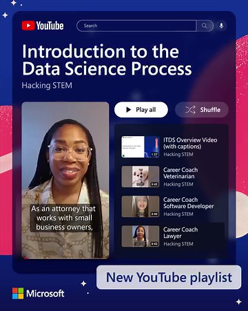 A new school year means introductions are in order. 🤗 Introduce your students to the data science process with this new playlist from Hacking STEM and Microsoft Education and make sure to explore the free data science lessons. https://msft.it/61869TUSy | Microsoft Education