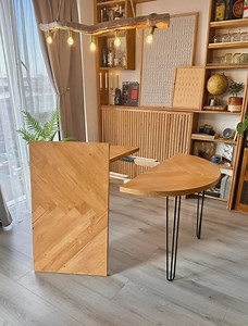 Extendable Round Dining Table With A Herringbone Inlay - Rustic Style - Etsy UK