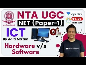 NTA UGC NET 2020 (Paper-1) | ICT by Aditi Ma'am | Difference btw Hardware and Software