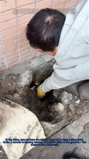 Using a Rod to Clear Shop Drain — Watch the Mess #HomeMaintenance #DrainCleaning