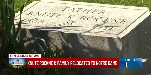 Knute Rockne’s grave moved to Notre Dame