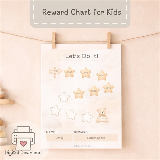 Kids Reward Chart Printable, Routine Chart for Kids, Behavior Chart, Toddler Reward System, Montessori Routine Chart, Daily Habit Tracker - Etsy