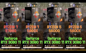 R7 5700G vs 5800X vs R5 5600G vs 5600X with RTX 3080 Ti (7Games / FHD / 1080p)