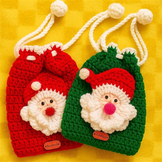 Drawstring Crochet Bag Pattern: Beginner Christmas Gift (PDF Download) - Etsy