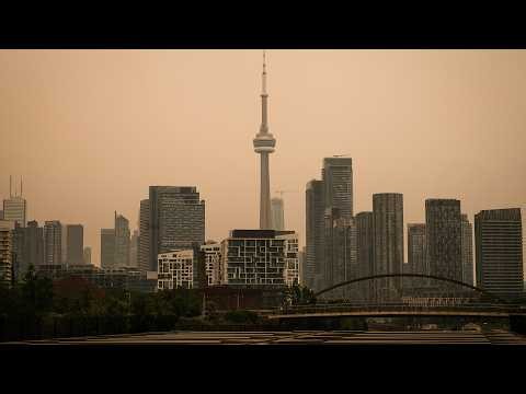 LIVE: View of downtown Toronto as wildfire smoke blankets city