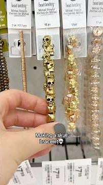 DIY skull bracelet for Halloween💀#halloween #skull #spooky #tutorial #braceletmaking #diyjewelry