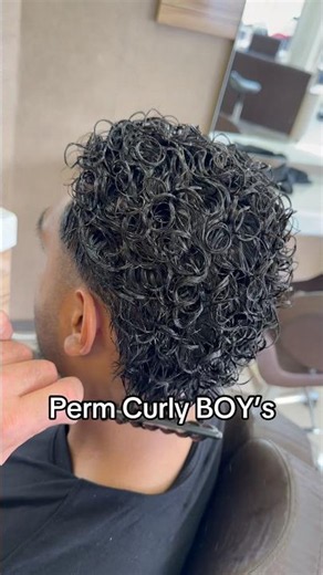 Perm bigCurly wave hair for easy to wave slick back #curlyproducts #naturalcurls #dauerwelle #locken