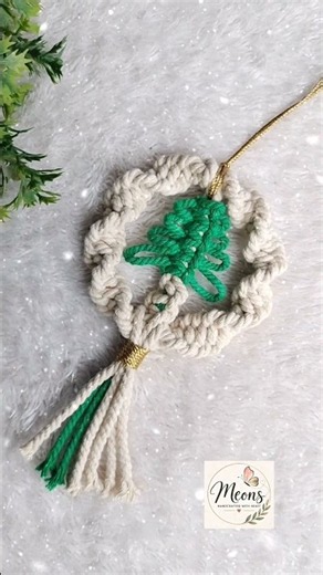 DIY Macrame Christmas Tree Ornament | Easy Christmas Craft | #shorts #christmas #christmasdecor #diy
