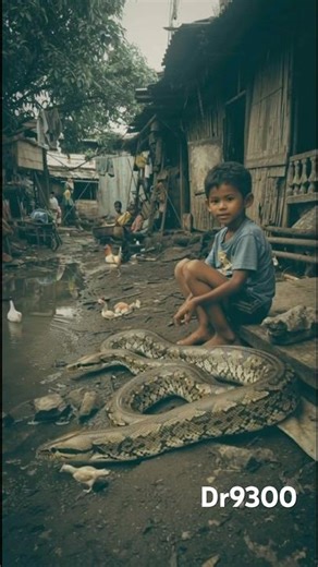 Brave Kid Playing with a Giant Python Snake! 🐍👦 | Shocking Snake Adventure | Dr9300 #shorts