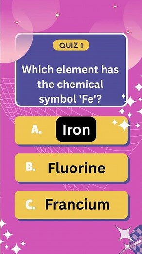 Which Element Has the Chemical Symbol 'Fe'? | General Knowledge Quiz