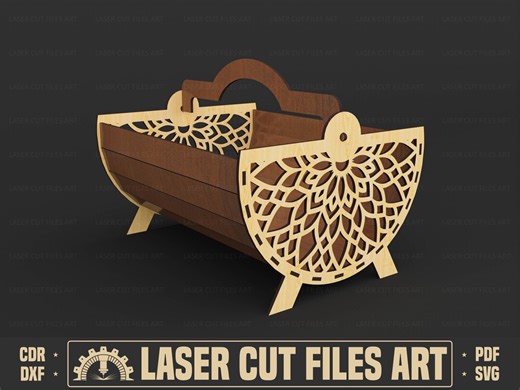 Decorative Basket Laser Cutting Files, Laser Cutting Cdr, Dxf, Pdf, Svg Files - Etsy