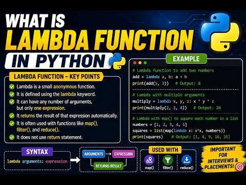 What is Lambda Function in Python? | Python Interview Questions | with Examples