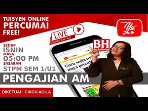🔴[LIVE] PENGAJIAN AM - PECUTAN AKHIR SEM 1/U1 OLEH CIKGU AGILA #20 #TUISYENPERCUMA