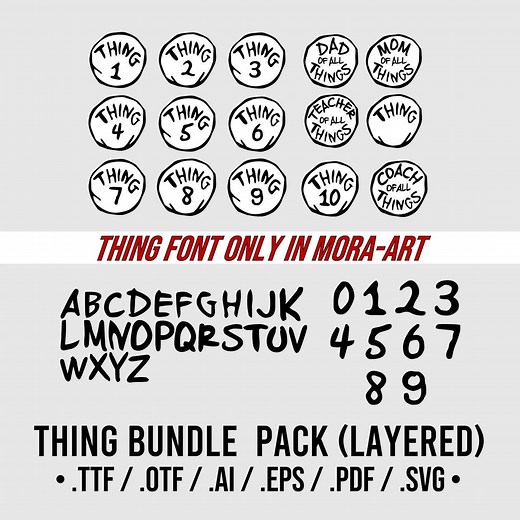 Thing 1 Thing 2 SVG Cut File, Alphabet Font (digital Download) - Etsy