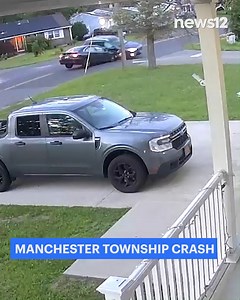 CAUGHT ON CAMERA: Two people were hospitalized after a crash in Manchester Township that was caught on a home security camera. Police say failure to stop at the stop sign was a "primary contributing factor." - https://bit.ly/45YteIe | News 12 New Jersey