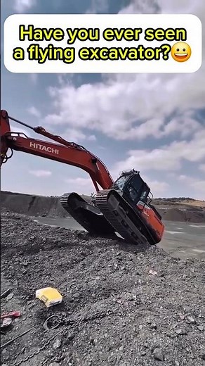 Escalator of Steel: Hitachi Excavator's Epic Climb!