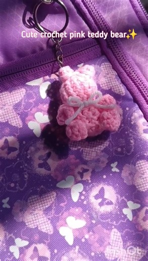 Diy cute pink teddy bear crochet#pink#crochet