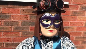 Inventor makes #steampunk lady robot. Moving head/eyes/arms/hands. John Adlington says ‘Victoria Wood’ is his most ambitious yet. He’s hoping to show ‘her’ off during the Lincoln Steampunk Festival. https://www.bbc.co.uk/programmes/p0bxjcms | BBC Lincolnshire