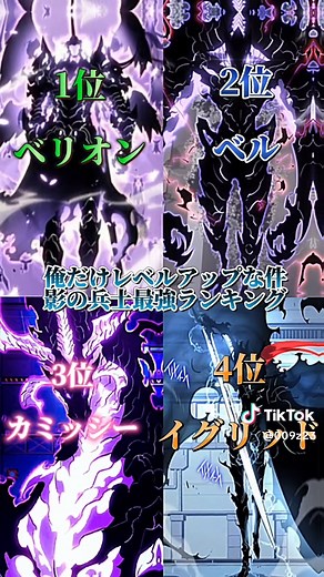 俺だけレベルアップな件の最強ランキング