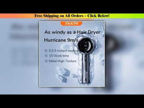 JISULIFE Mini Portable Hand Fan, 100 Wind Speeds, 5000mAh USB Battery Rechargeable, LED Digital