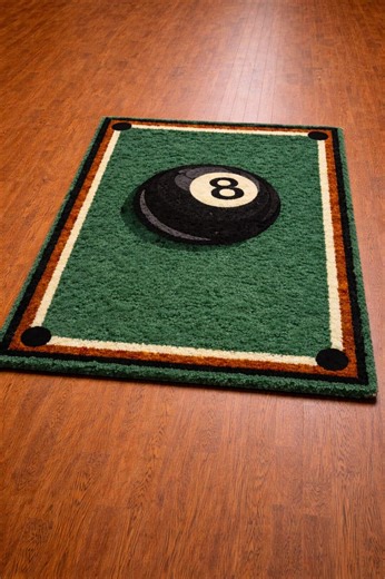 Hand Tufted 8 Ball Billiards Rug – Pool Table Room Carpet – Green Sports Decor Mat - Etsy